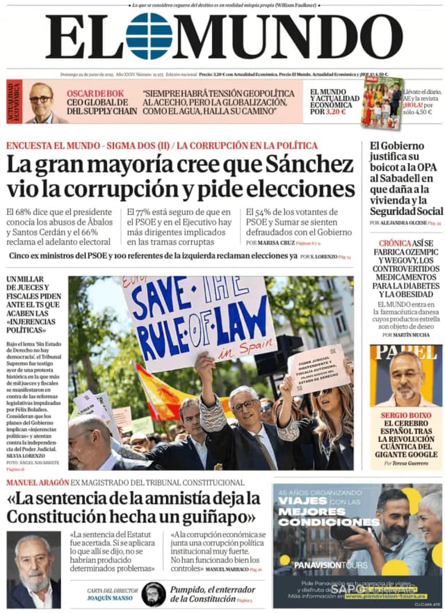 Capa jornal El Mundo 2025-06-29