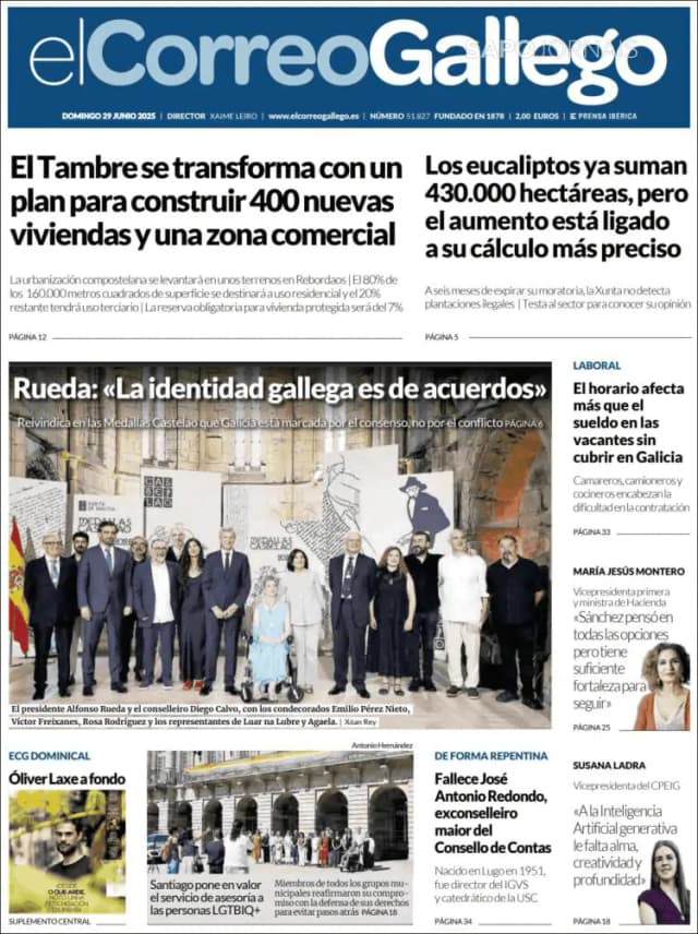 Capa jornal El Correo de Gallego 2025-06-29