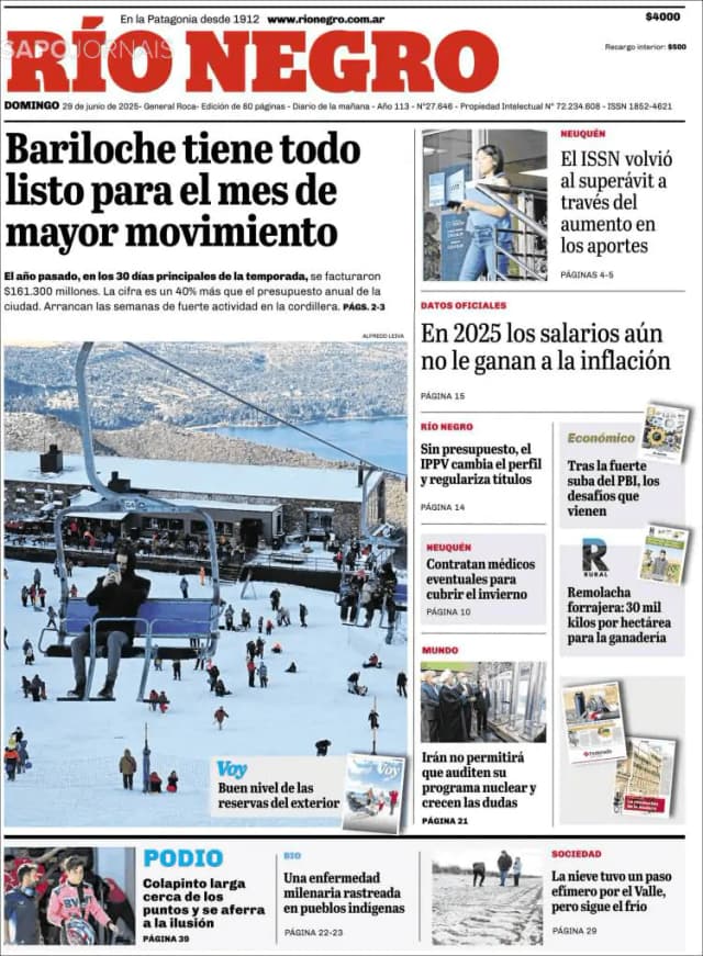 Capa jornal Rio Negro 2025-06-29