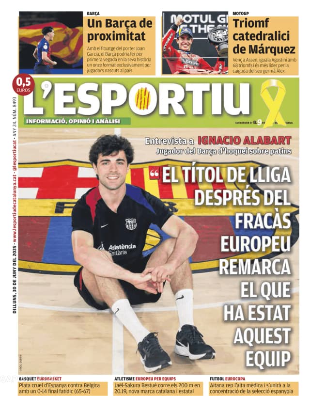 Capa jornal L'esportiu 2025-06-30