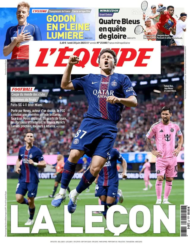 Capa jornal L'Équipe 2025-06-30