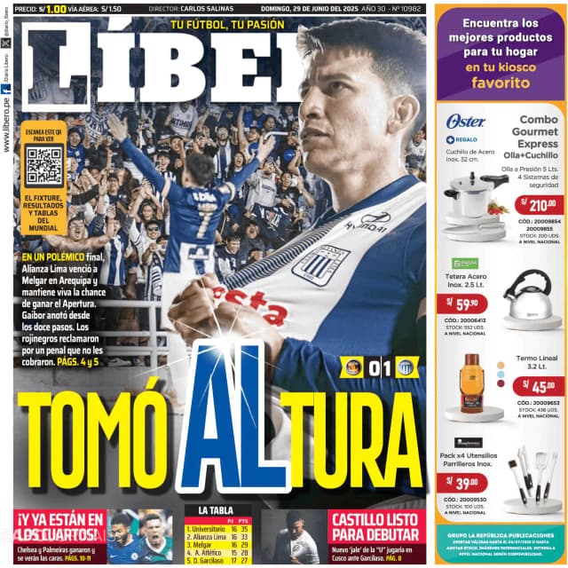 Capa jornal Líbero 2025-06-29