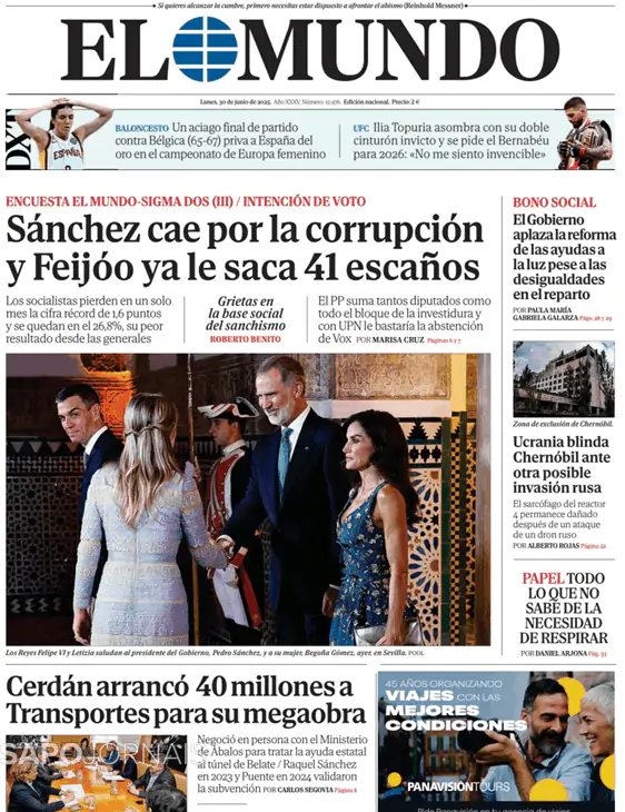 Capa jornal El Mundo 2025-06-30