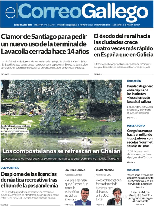 Capa jornal El Correo de Gallego 2025-06-30