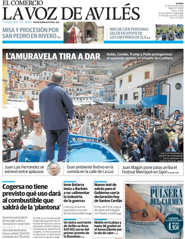 Capa jornal El Comercio La Voz de Avilés 2025-06-30