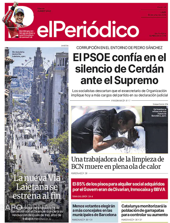 Capa jornal El Periódico de Catalá 2025-06-30
