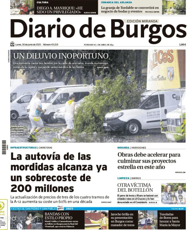 Capa jornal Diario de Burgos 2025-06-30