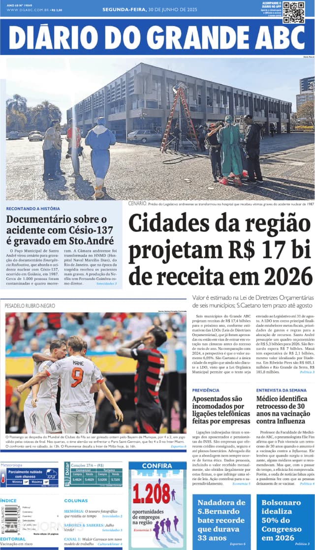 Capa jornal Diário do Grande ABC 2025-06-30