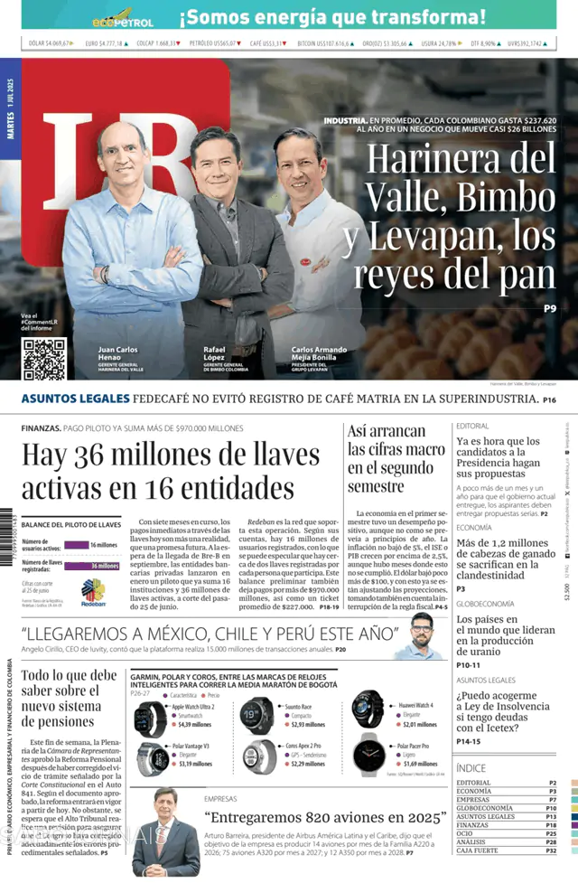 Capa jornal La Republica 2025-07-01