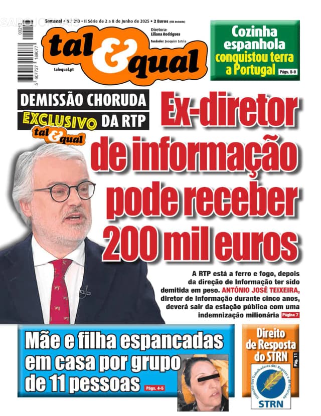 Capa jornal Tal & Qual 2025-07-02