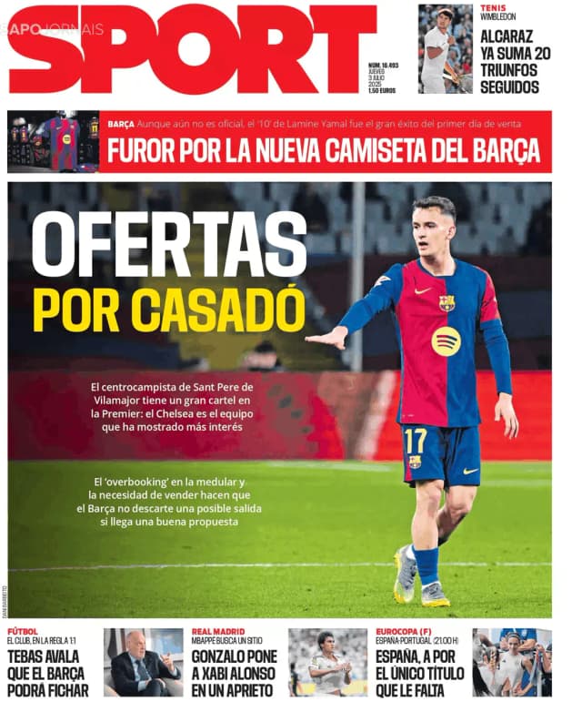 Capa jornal Sport 2025-07-03