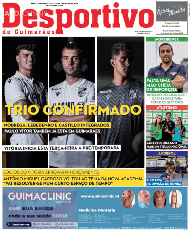 Capa jornal Desportivo de Guimarães 2025-07-01
