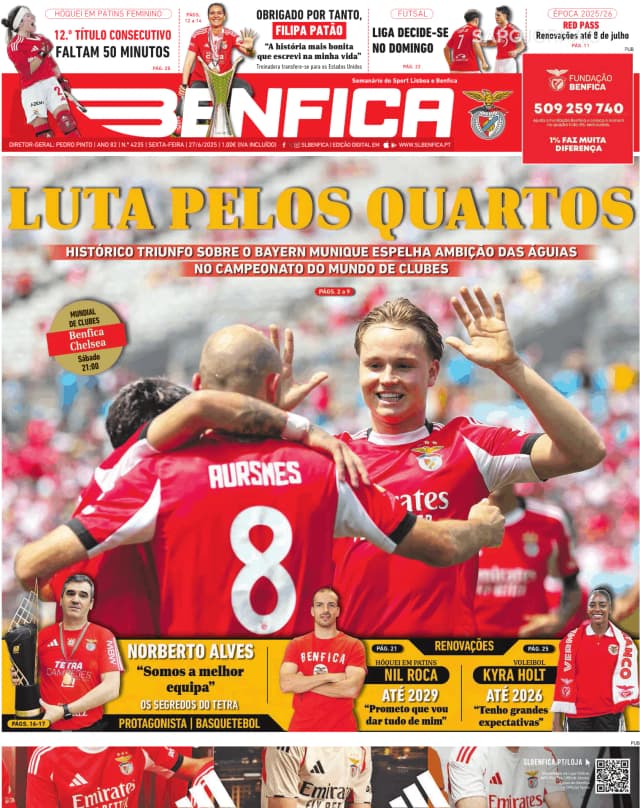 Capa jornal O Benfica 2025-06-27