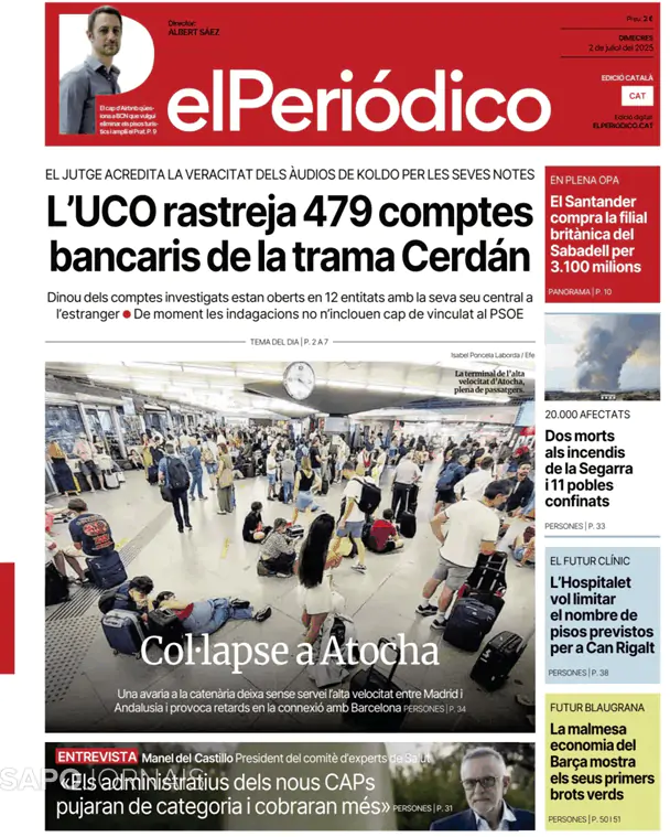 Capa jornal El Periódico de Catalá 2025-07-02