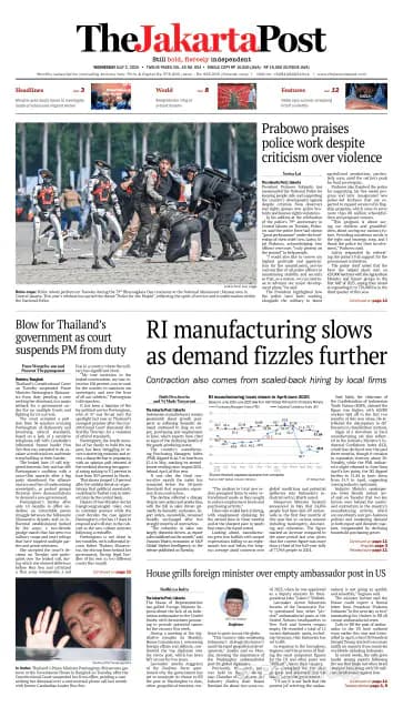 Capa jornal The Jakarta Post 2025-07-02