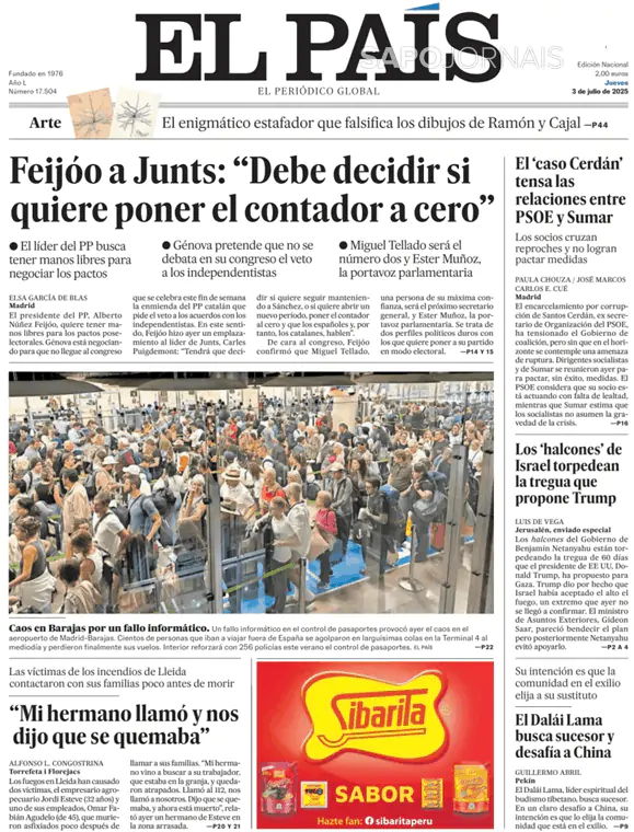 Capa jornal El País 2025-07-03