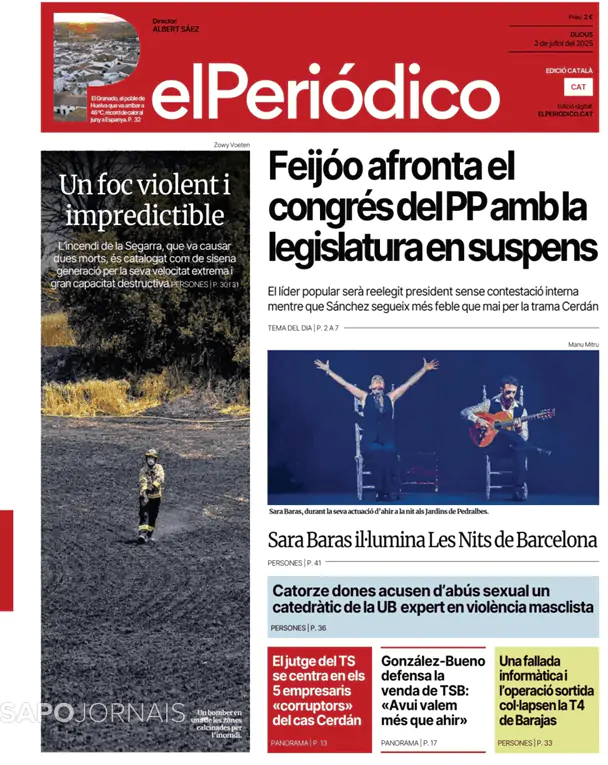 Capa jornal El Periódico de Catalá 2025-07-03