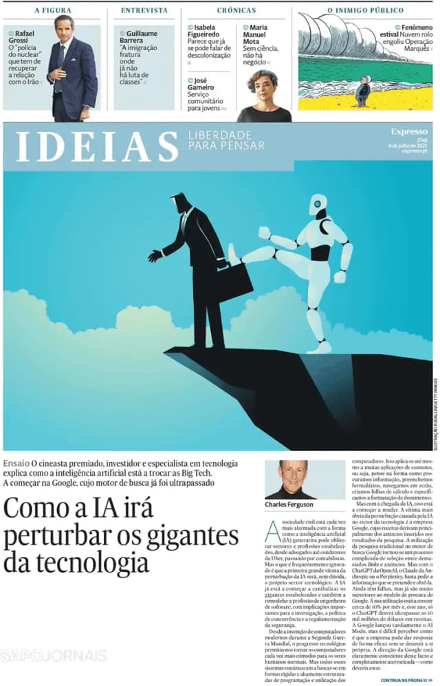 Capa jornal Ideias/ Expresso 2025-07-04