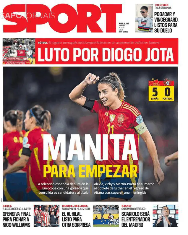 Capa jornal Sport 2025-07-04
