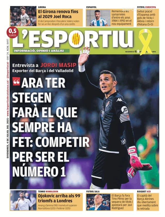 Capa jornal L'esportiu 2025-07-04