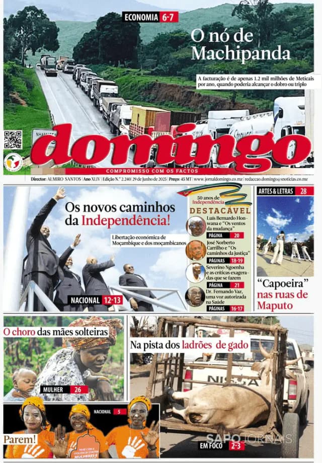 Capa jornal Domingo 2025-06-29