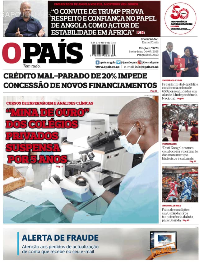 Capa jornal O País 2025-07-04