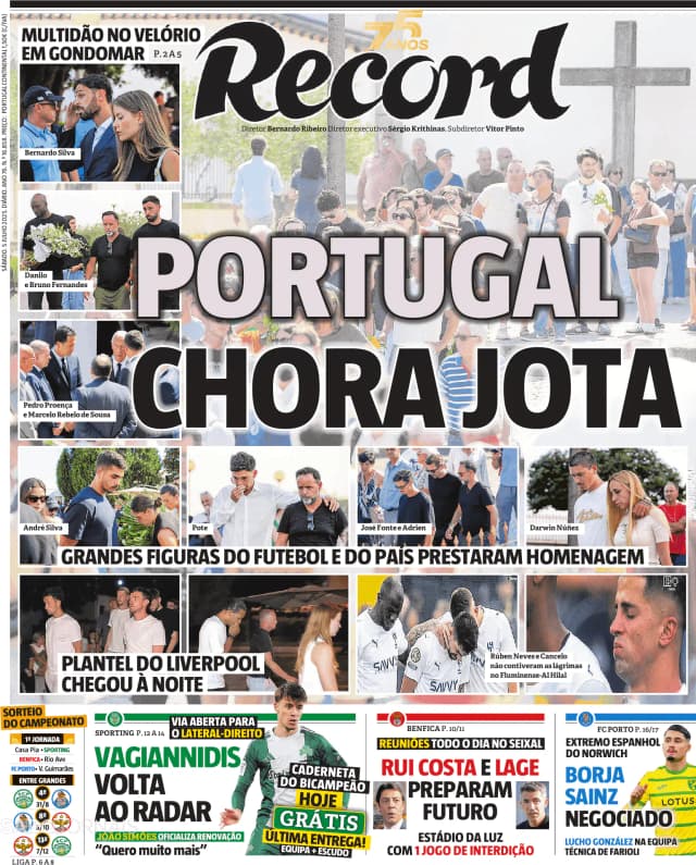 Capa jornal Record 2025-07-05