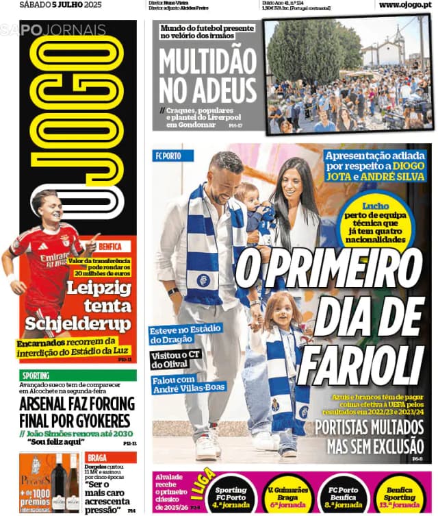 Capa jornal O Jogo 2025-07-05