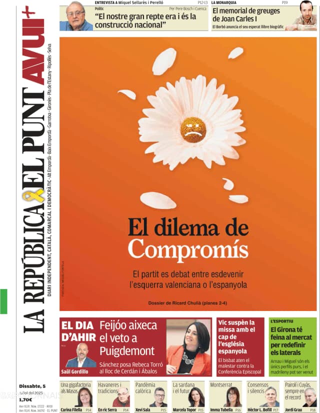 Capa jornal El Punt Avui | Edició Girona 2025-07-05