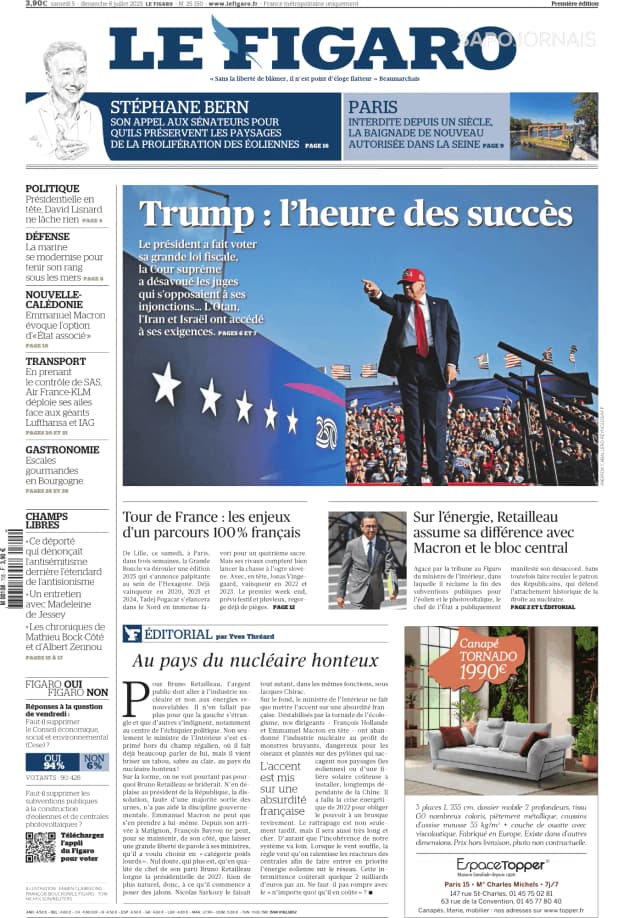Capa jornal Le Figaro 2025-07-05