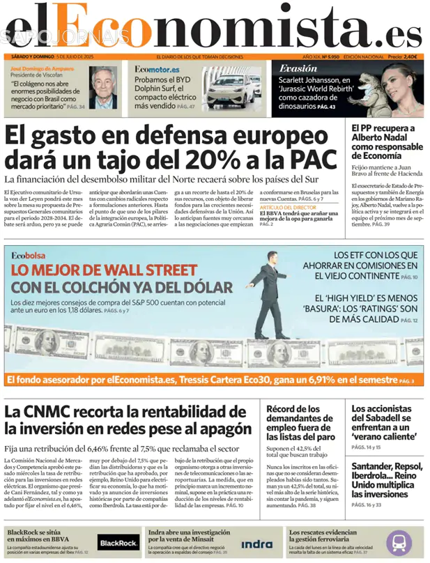 Capa jornal El Economista 2025-07-05
