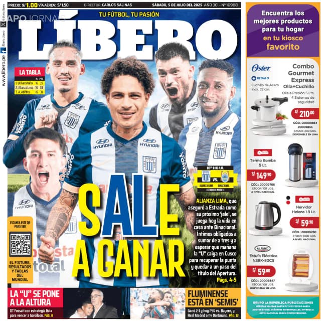 Capa jornal Líbero 2025-07-05