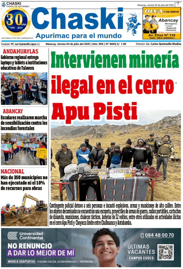 Capa jornal Chaski 2025-07-04