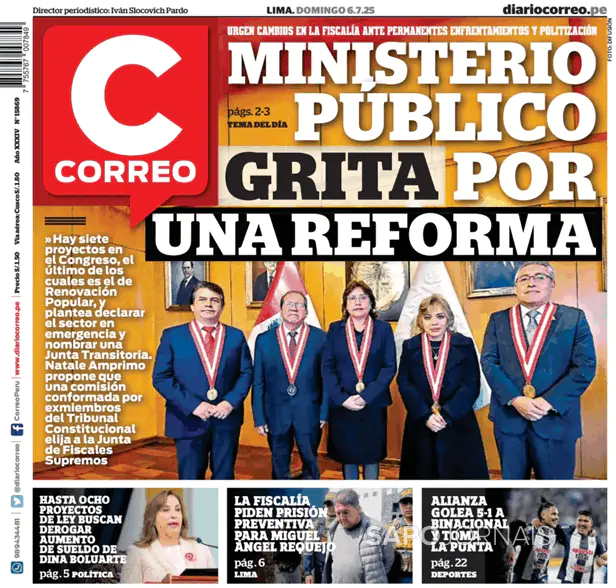 Capa jornal Diario Correo 2025-07-06