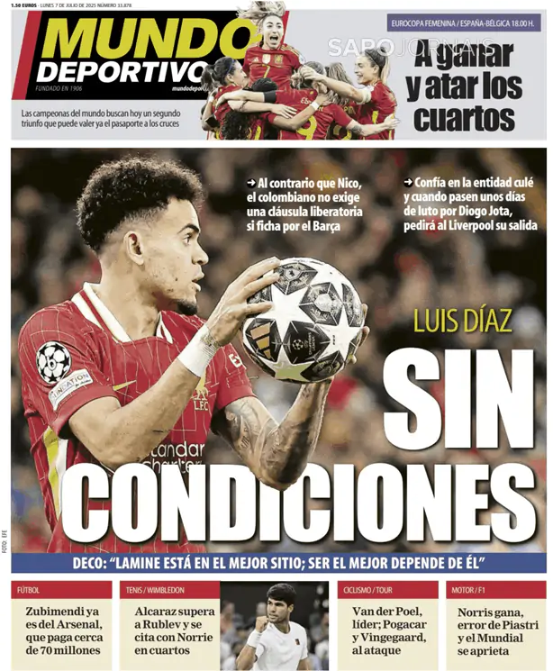 Capa jornal Mundo Deportivo (Madrid) 2025-07-07