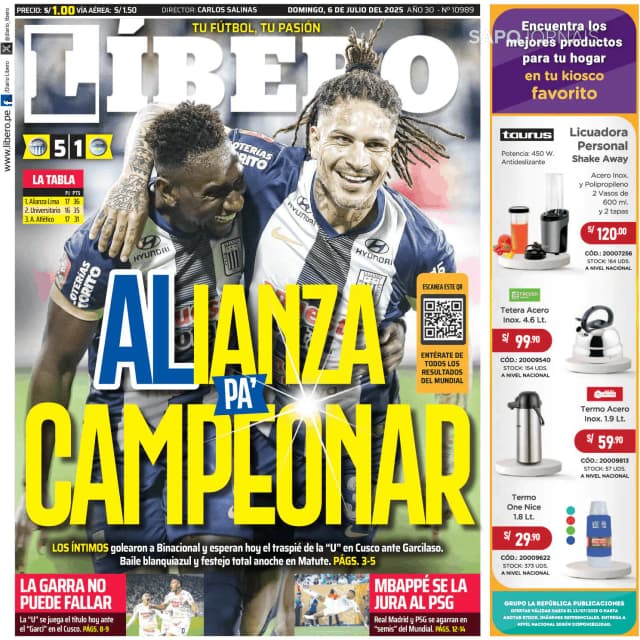 Capa jornal Líbero 2025-07-06
