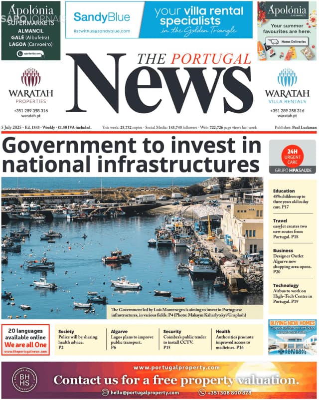 Capa jornal The Portugal News 2025-07-05