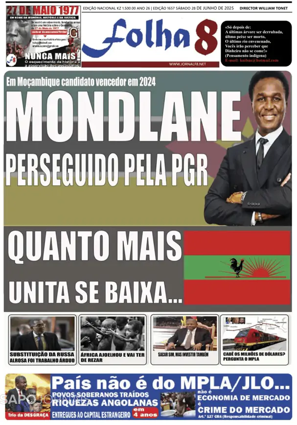Capa jornal Folha 8 2025-06-28