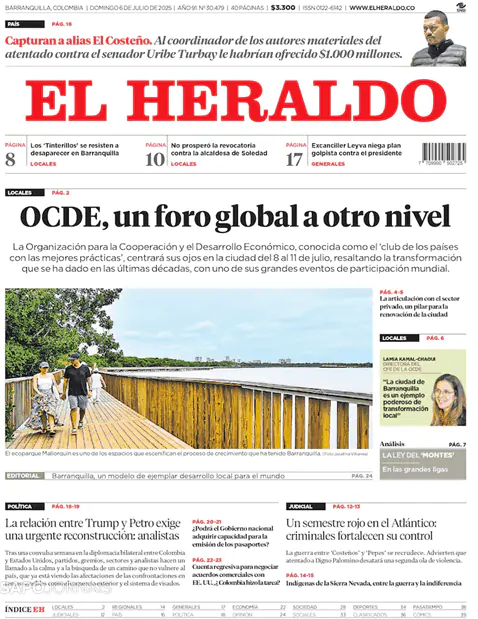 Capa jornal El Heraldo 2025-07-06