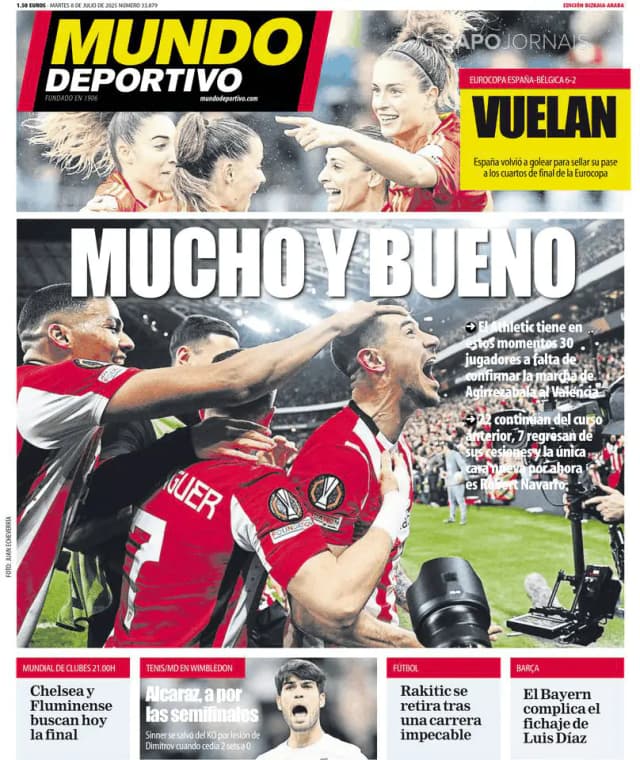 Capa jornal Mundo Deportivo (Bizkaia-Araba) 2025-07-08