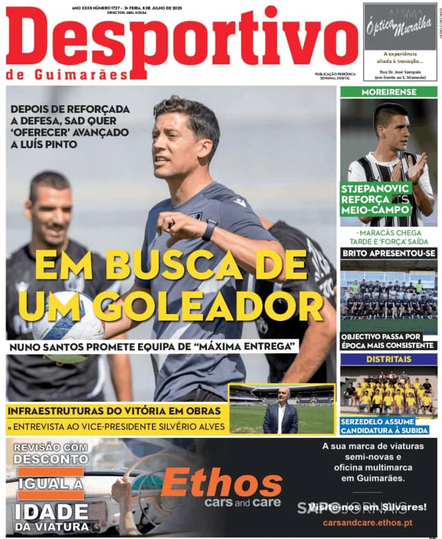 Capa jornal Desportivo de Guimarães 2025-07-08