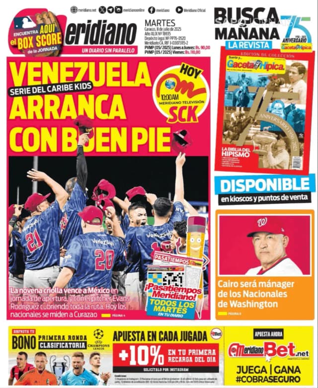 Capa jornal Meridiano 2025-07-08