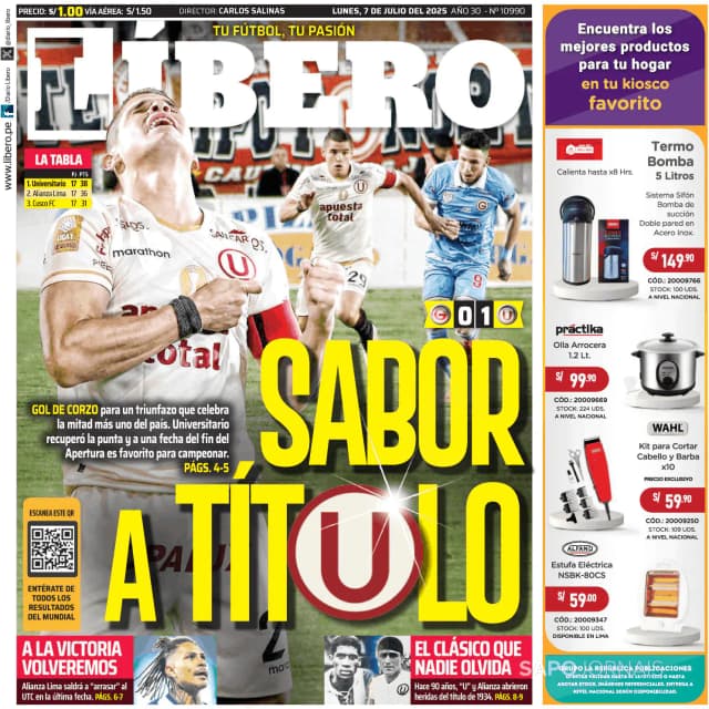 Capa jornal Líbero 2025-07-07