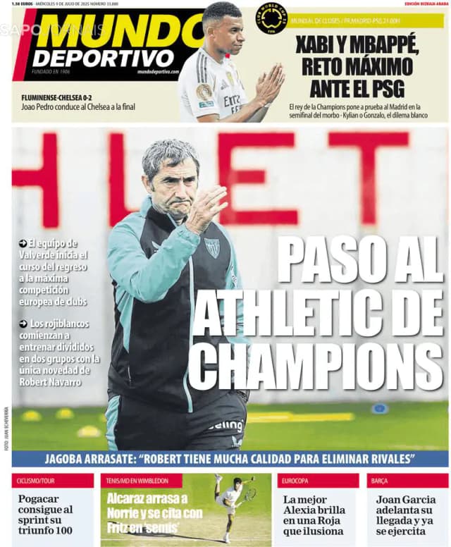Capa jornal Mundo Deportivo (Bizkaia-Araba) 2025-07-09