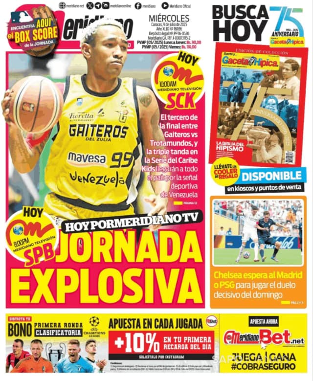 Capa jornal Meridiano 2025-07-09