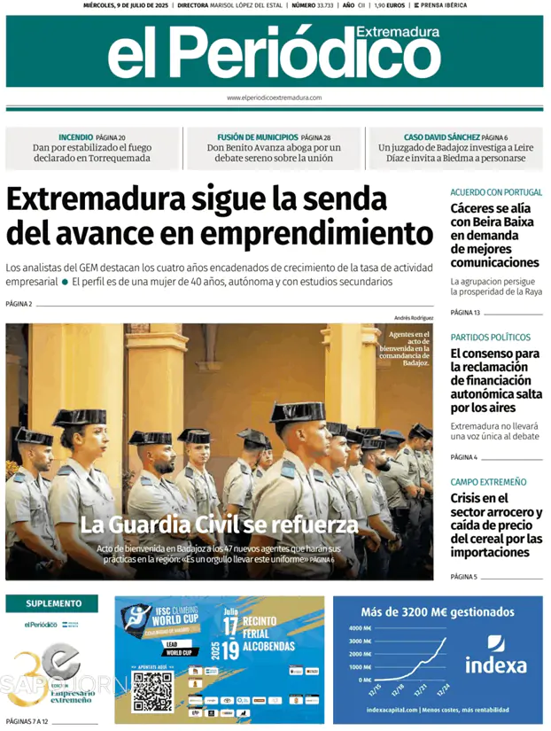 Capa jornal El Periódico de Extremadura 2025-07-09