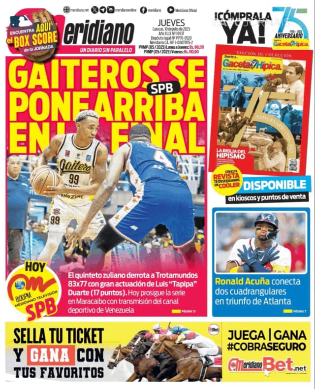 Capa jornal Meridiano 2025-07-10