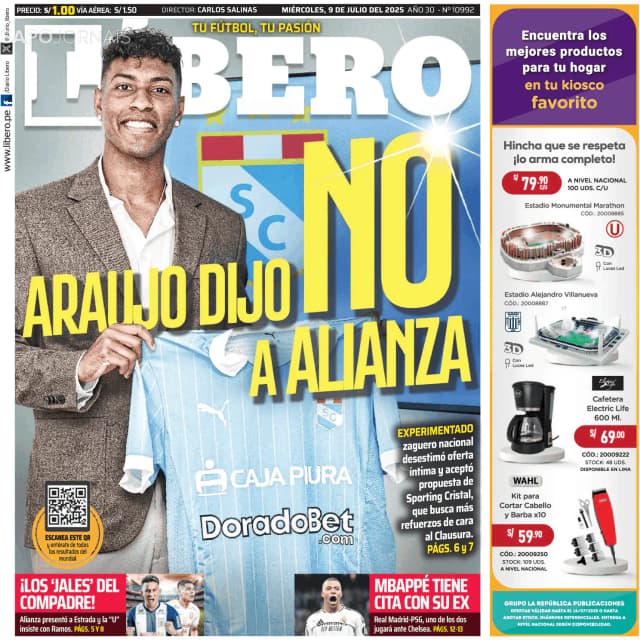 Capa jornal Líbero 2025-07-09