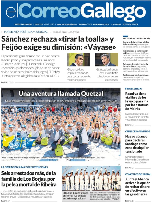 Capa jornal El Correo de Gallego 2025-07-10