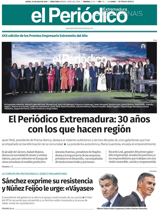 Capa jornal El Periódico de Extremadura 2025-07-10